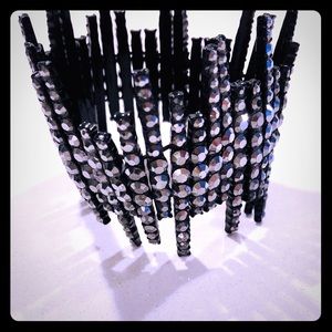 Bracelet of black and gunmetal crystals